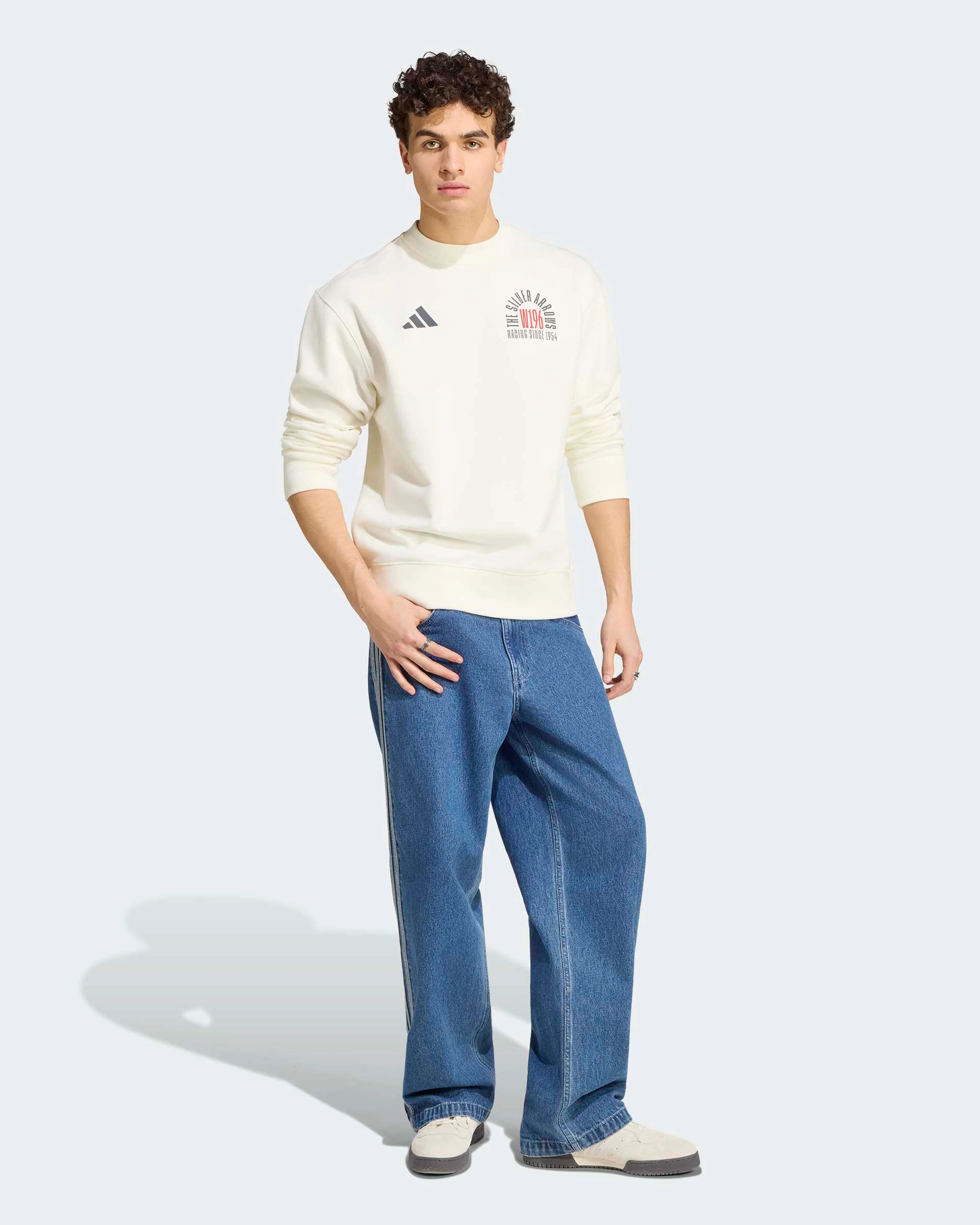 Mens Silver Arrows 1955 Sweat Top Off White - Image 3