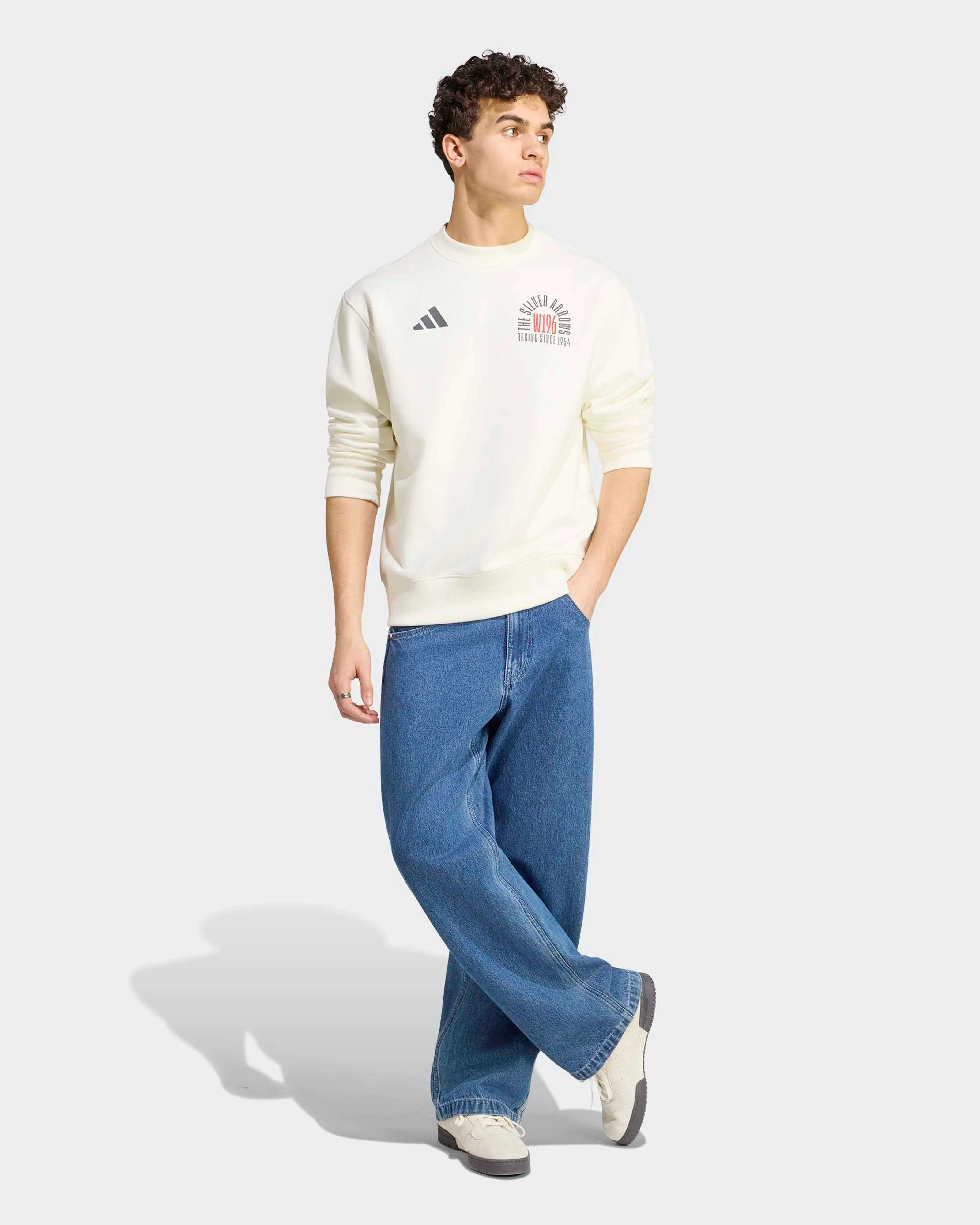 Mens Silver Arrows 1955 Sweat Top Off White - Image 4