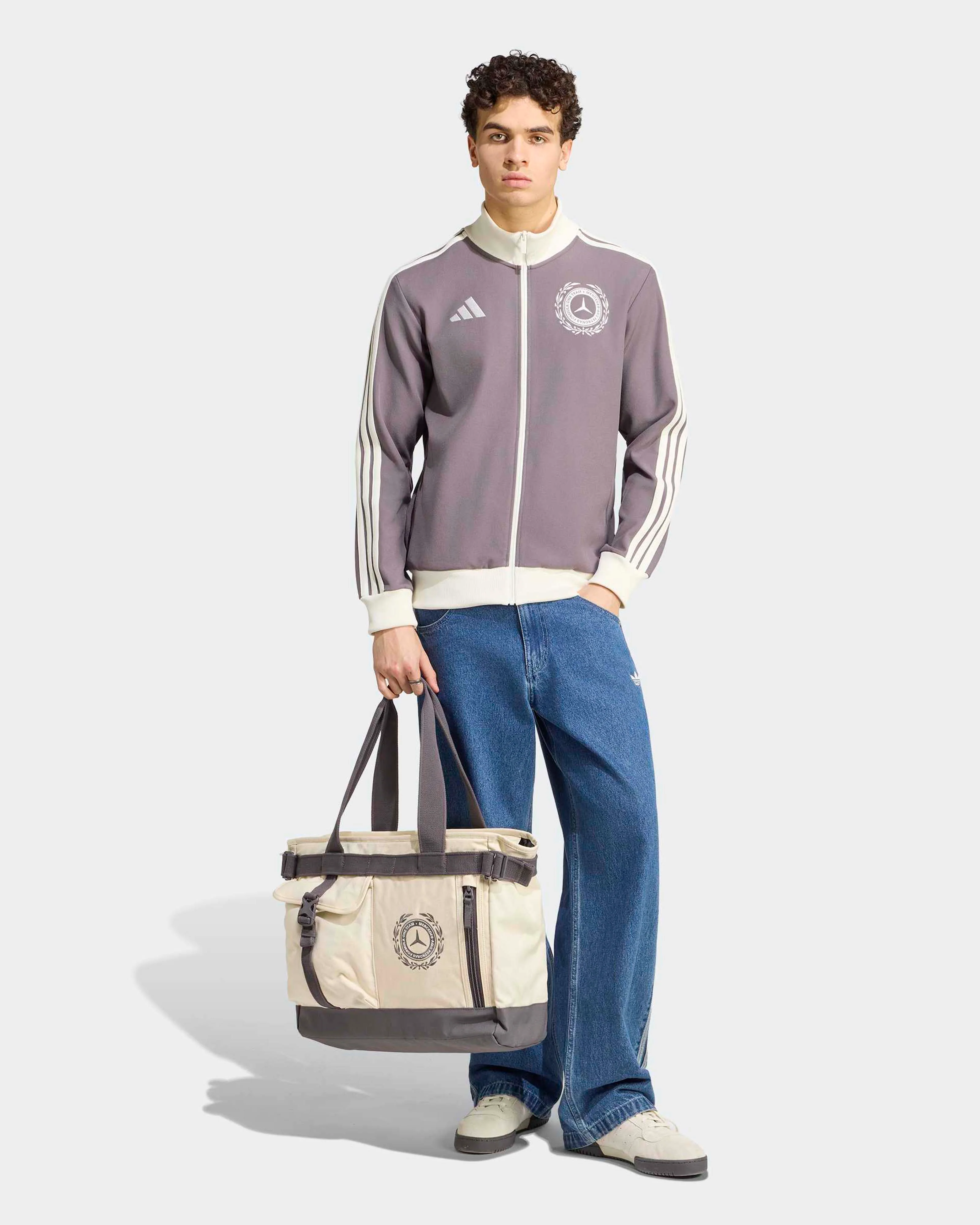 Mens Silver Arrows Icon Track Top Grey - Image 4